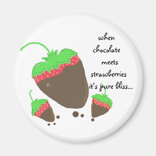 Íman O chocolate mergulhou morangos