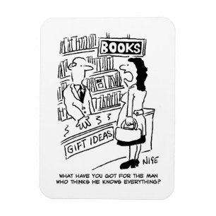 Íman O cliente da loja de livros pergunta ao comerciant