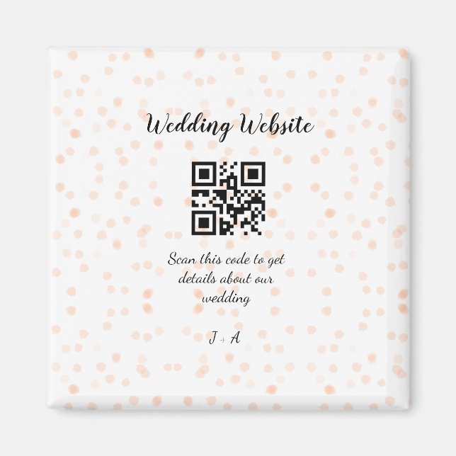 Íman O código QR de verificação do site de casamento pa (Frente)