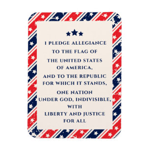 Íman O Compromisso De Lealdade Red Blue American Flag