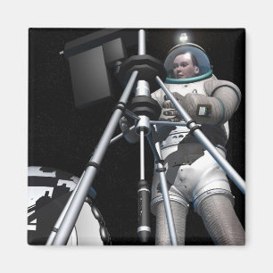 Íman O conceito do artista da exploração do espaço