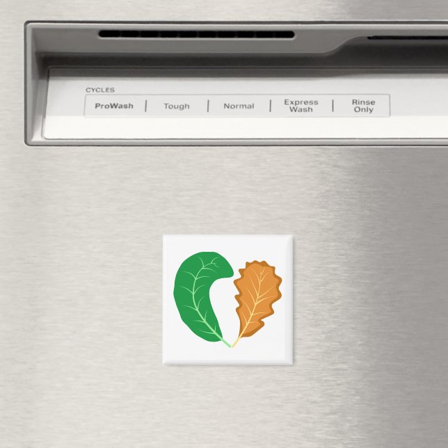 Íman O Coração da Natureza Folhas verdes e marrons (In Situ (Dishwasher))