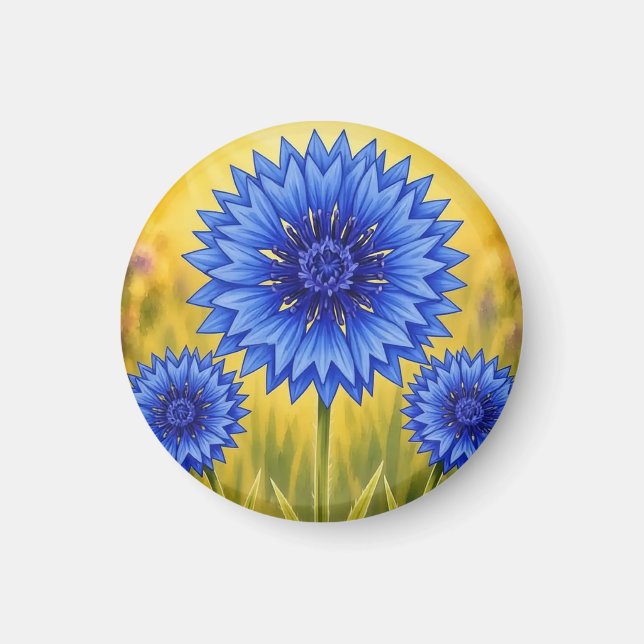 Íman O Cornflower de Pétala Radiante (Frente)