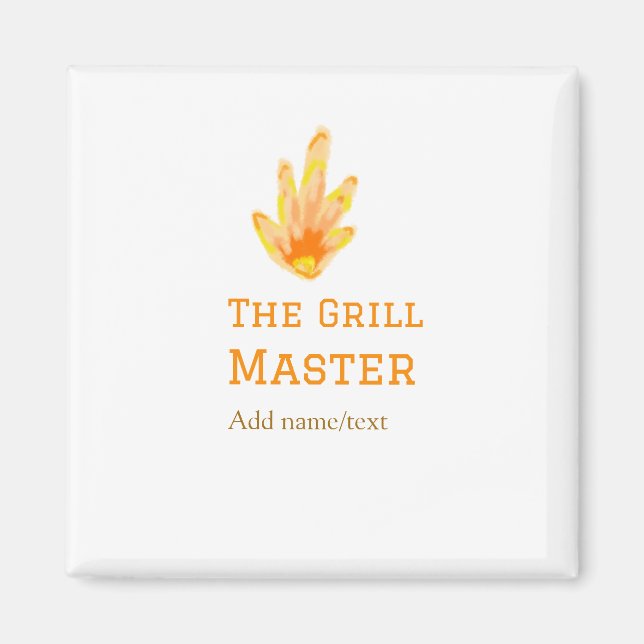 Íman O cozinhar de texto do nome de adição do churrasco (Frente)