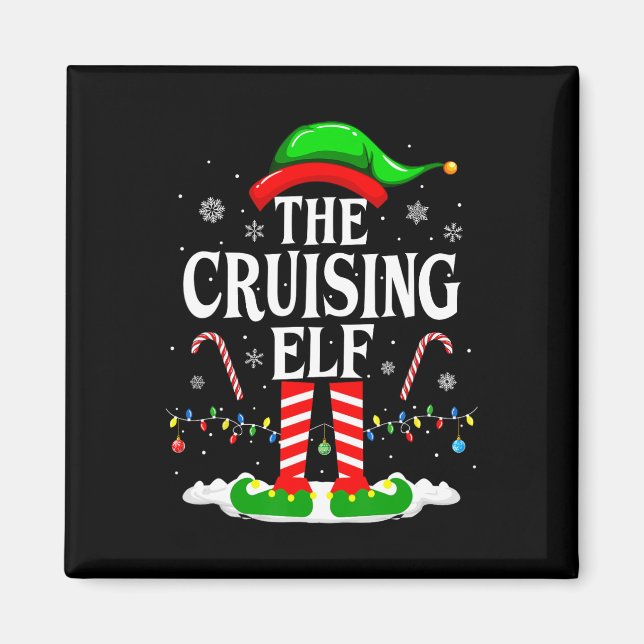 Íman O Cruzeiro Elf Xmas Engraçado Em Combinação Com O  (Frente)