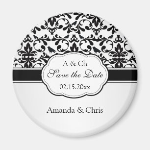 Íman O damasco branco preto roda, pássaros salvar a