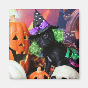 Íman O Dia das Bruxas - Pug - margarida Mae