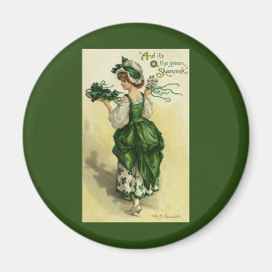 Íman O dia de St Patrick do vintage, trevos verdes da