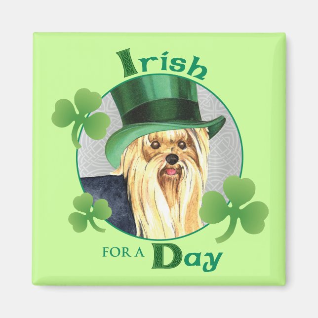 Íman O dia Yorkie de St Patrick (Frente)