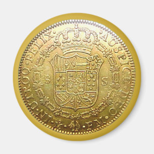 Íman O Doubloon Dourado espanhol do falso ata a