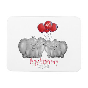 Íman O elefante do aniversário de casamento da Ruby