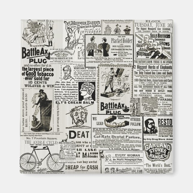 Íman O encantador jornal vitoriano de 1890 "Ads Men Wom (Frente)