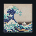 Íman O Excelente Hokusai desceu de Kanagawa. Vintage ja<br><div class="desc">Katsushika Hokusai "A Onda de Excelente de Kanagawa". Ilustração do japão Vintage.</div>