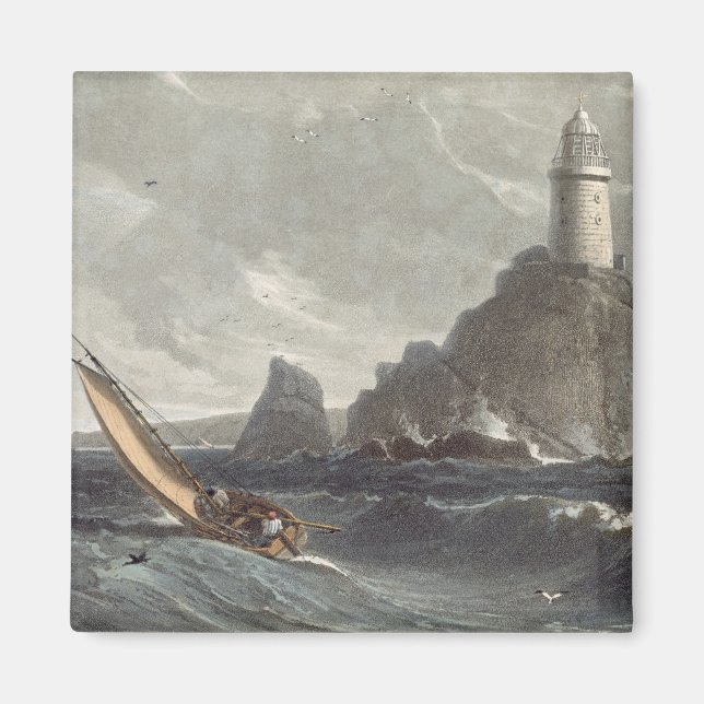 Íman O farol de longa distância de Lands End, Cornwall, (Frente)