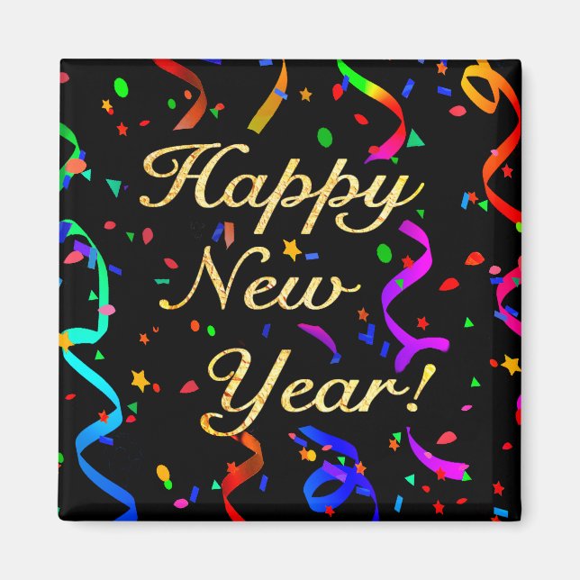 Íman O "feliz ano novo! "ímã (Frente)