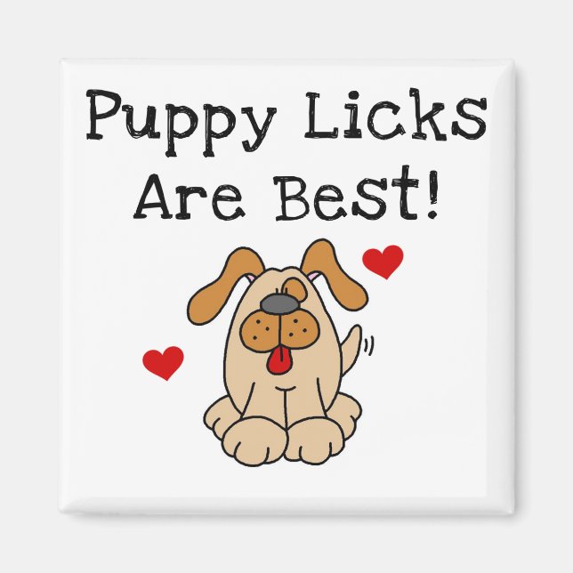 Íman O filhote de cachorro Licks é o melhores camiseta  (Frente)