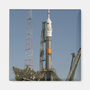 Íman O foguete de Soyuz imediatamente depois da chegada