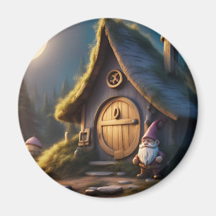 Íman O Frig Magnet 2"+ tem um design de cabana gnomo