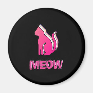 Íman O gato bonito, animal coloriu o rosa, pop art
