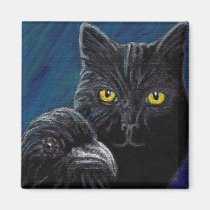 Íman O gato do ponto de entrada & o ímã do corvo