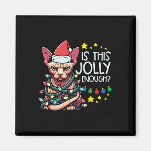 Íman O Gato Irritado De Natal É Um Gato Jolly Suficient