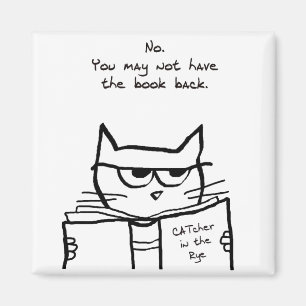 Íman O gato irritado rouba seu livro - ímã engraçado