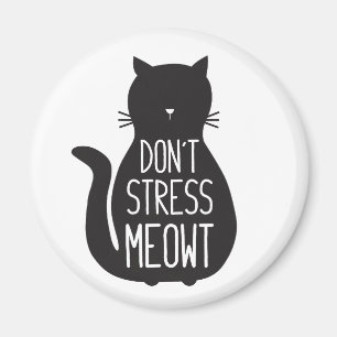 Íman O gato preto engraçado não força Meowt