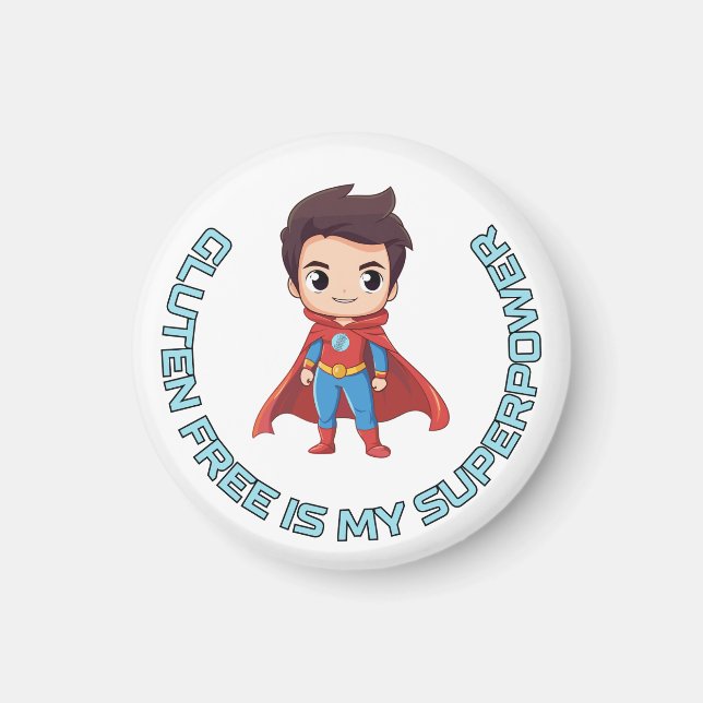 Íman O Gluten Free é o meu superpoder - Celiê de Herói  (Frente)