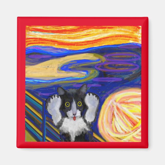 Íman O Gritar, Arte Inglesa por Munch, Arte Parody Cat (Frente)