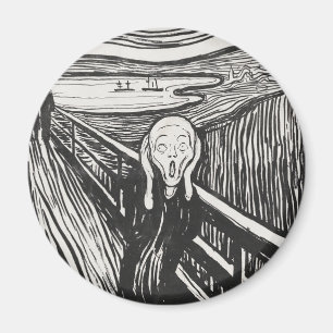 Íman O Grito de Edvard Munch Preto e Branco