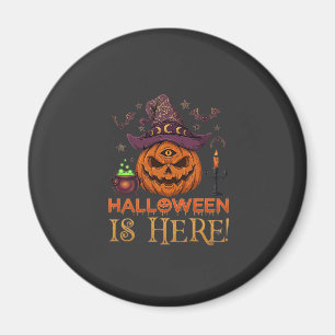 Íman O Halloween Chegou Abóbora Chapéu de Bruxa Caldeir