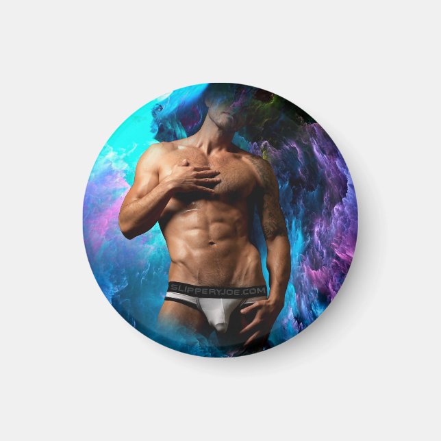 Íman O homem artístico de SlipperyJoe, de roupa íntima, (Frente)