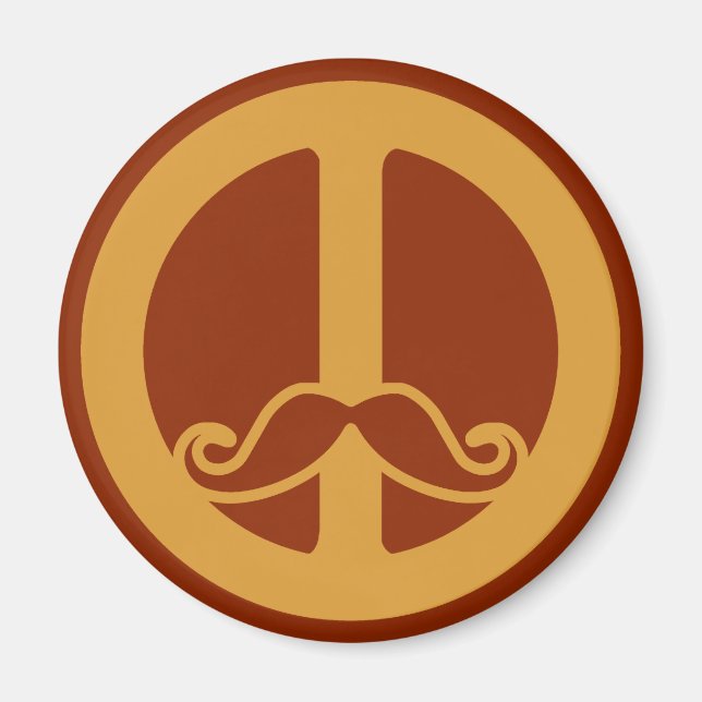 Íman O ímã do Peace Stache (Frente)