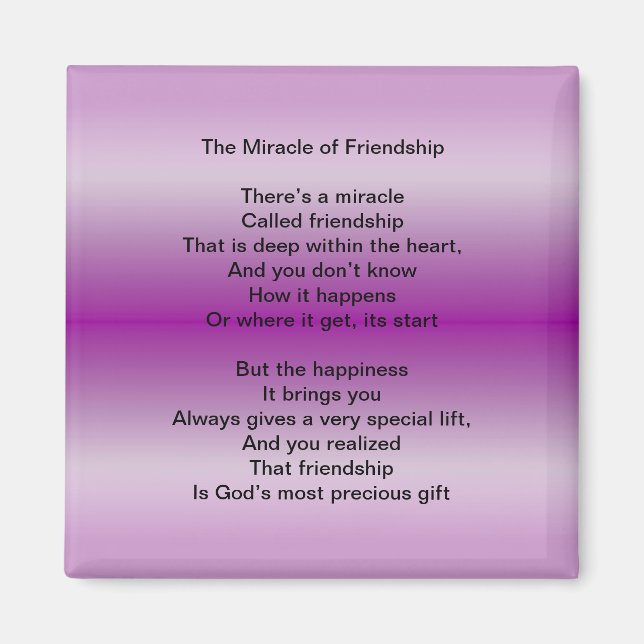 Íman O ímã Milagre da Amizade (Frente)