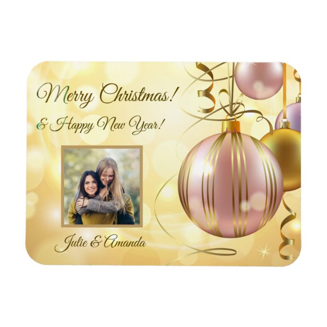 Íman O íman da sua fotografia e nome(s) de Natal (Horizontal)