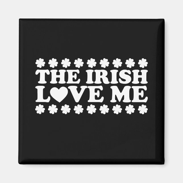 Íman O Irlandês Love Me Shamrock Retro Dia de São Patrí (Frente)