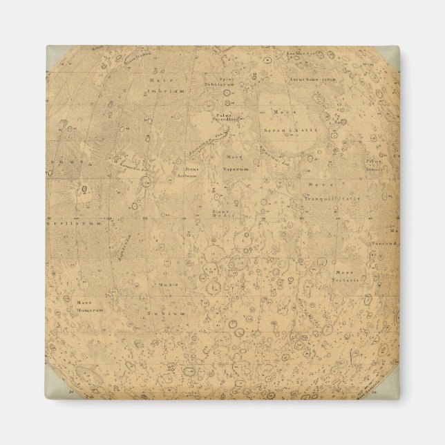 Íman O lado visível do mapa da superfície da lua (Frente)