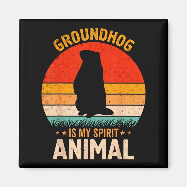 Íman O lindo Groundhog é meu animal espiritual  (Frente)