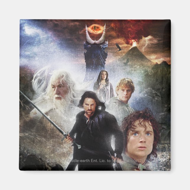 Íman O LORD DA Colagem de Caracteres RINGS (Frente)