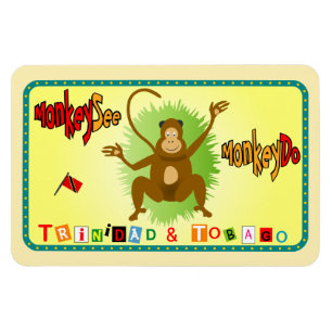 Íman O macaco de Trinidad and Tobago vê o macaco fazer