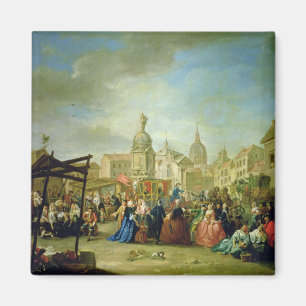 Íman O Madrid justo na plaza de la Cebeda (óleo sobre
