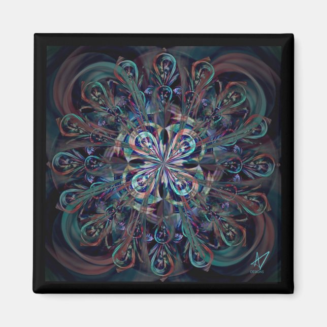 Íman O Magnet da Flor de Peacock (Frente)