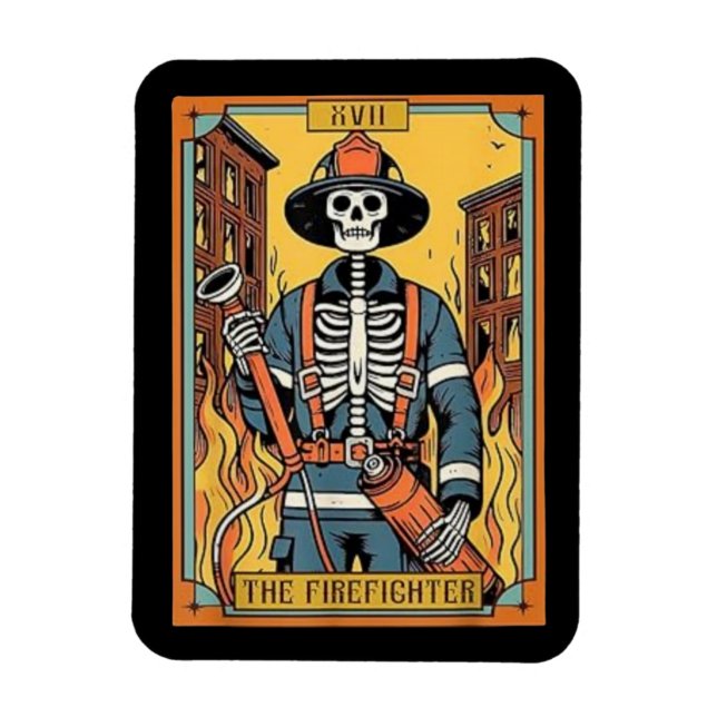 Íman O Magnet da Placa Tarot do Bombeiro (Vertical)