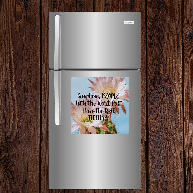 Íman O Magnet Pessoas Pior do Melhor Futuro Cactus Rosa (Criador carregado)