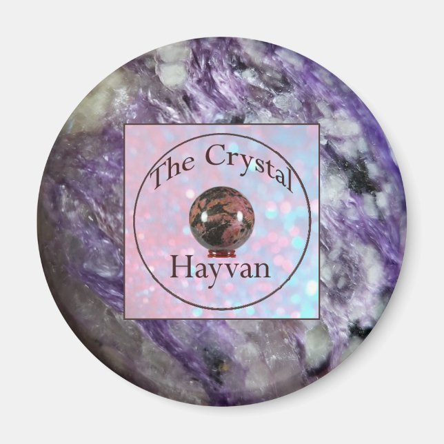 Íman O Magneta Crystal Hayvan com Imagem Charoite (Frente)