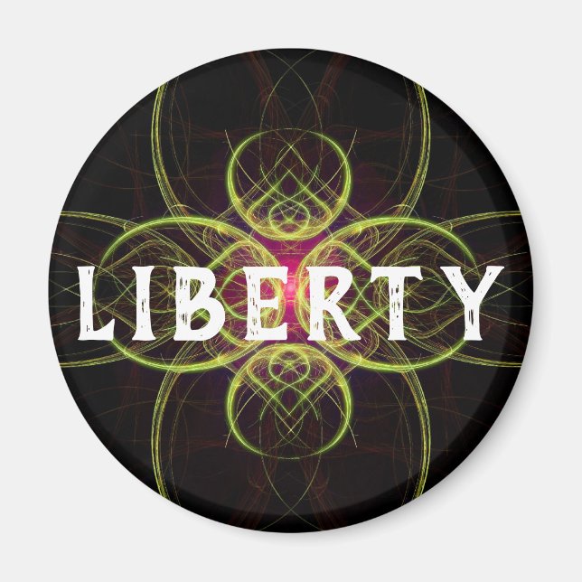 Íman O Medalhão Vermelho Liberdade ou o seu nome (Frente)