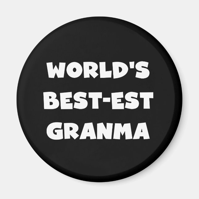 Íman O melhor granma preto e branco do mundo (Frente)
