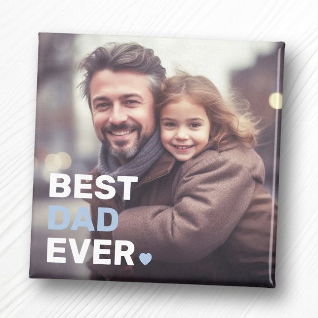 Íman O melhor pai de todos os dias de os pais (Best dad ever photo hearts fathers day magnet)