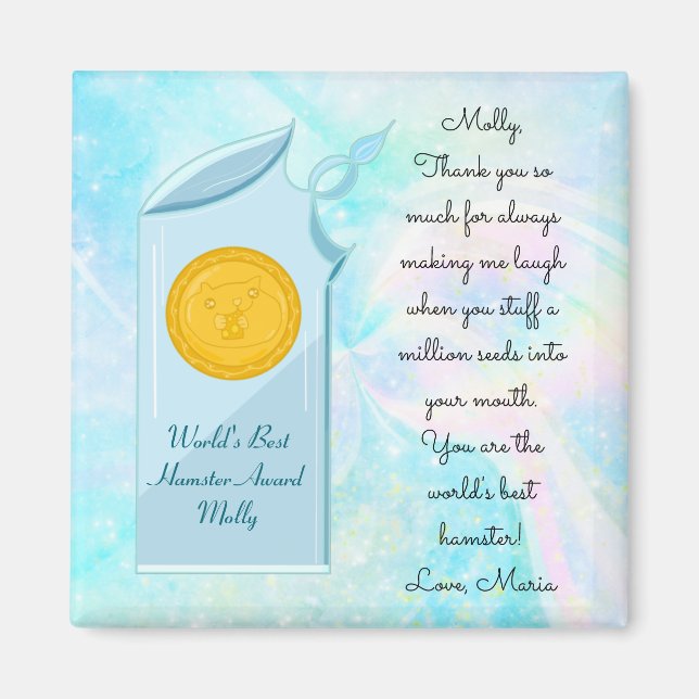 Íman O melhor troféu e mensagem de vidro do mundo (Frente)