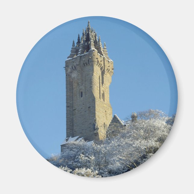 Íman O Monumento Wallace Stirling Scotland no inverno (Frente)